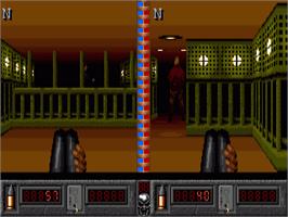 In game image of Death Mask on the Commodore Amiga.