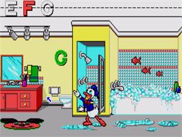 In game image of Donald's Alphabet Chase on the Commodore Amiga.