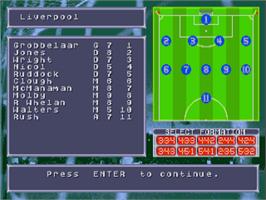 In game image of Fantasy Manager: The Computer Game on the Commodore Amiga.