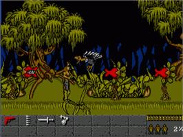 In game image of Gold of the Aztecs on the Commodore Amiga.