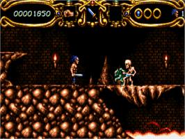 In game image of Myth on the Commodore Amiga.