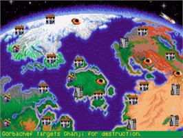 In game image of Nuclear War on the Commodore Amiga.