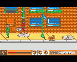 In game image of Oliver & Company on the Commodore Amiga.