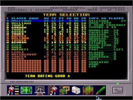 In game image of Premier Manager 3 on the Commodore Amiga.