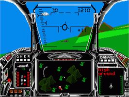 In game image of Strike Force Harrier on the Commodore Amiga.
