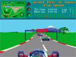 In game image of Vroom on the Commodore Amiga.