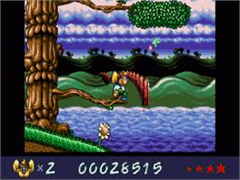 In game image of Wonder Dog on the Commodore Amiga.