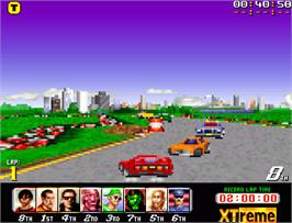 In game image of XTreme Racing on the Commodore Amiga.