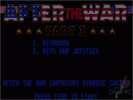 Title screen of After the War on the Commodore Amiga.