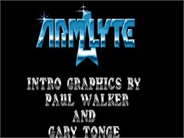 Title screen of Armalyte on the Commodore Amiga.