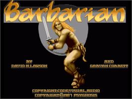 Title screen of Barbarian on the Commodore Amiga.