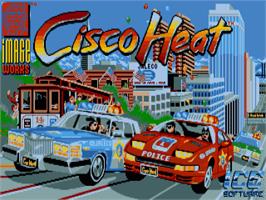 Title screen of Cisco Heat: All American Police Car Race on the Commodore Amiga.