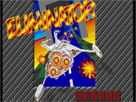 Title screen of Eliminator on the Commodore Amiga.