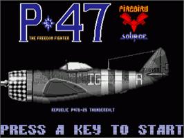 Title screen of P-47 Thunderbolt: The Freedom Fighter on the Commodore Amiga.