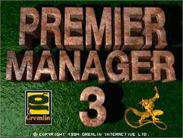Title screen of Premier Manager 3 on the Commodore Amiga.