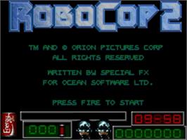 Title screen of Robocop 2 on the Commodore Amiga.