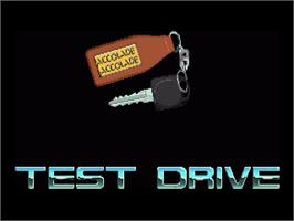 Title screen of Test Drive on the Commodore Amiga.