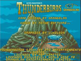 Title screen of Thunderbirds on the Commodore Amiga.