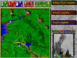 In game image of Castles 2: Siege & Conquest on the Commodore Amiga CD32.