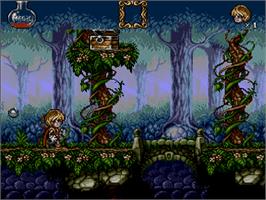 In game image of Misadventures of Flink on the Commodore Amiga CD32.