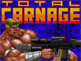 Title screen of Total Carnage on the Commodore Amiga CD32.