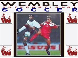 Title screen of Wembley International Soccer on the Commodore Amiga CD32.
