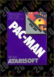 Box cover for Pac-Man on the Commodore VIC-20.