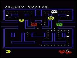 In game image of Pac-Man on the Commodore VIC-20.