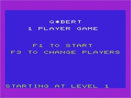 Title screen of Q*bert on the Commodore VIC-20.