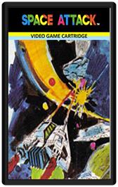 Cartridge artwork for Space Attack on the Emerson Arcadia 2001.