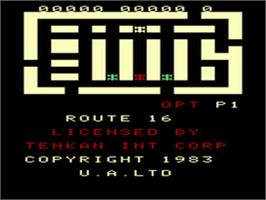 Title screen of Route 16 on the Emerson Arcadia 2001.