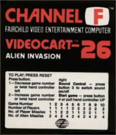 Box cover for Alien Invasion on the Fairchild Channel F.