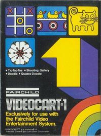 Box cover for Tic-Tac-Toe, Shooting Gallery, Doodle, & Quadra-Doodle on the Fairchild Channel F.