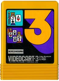 Cartridge artwork for Video Blackjack on the Fairchild Channel F.