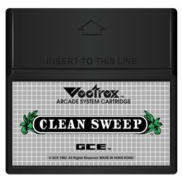 Cartridge artwork for Clean Sweep on the GCE Vectrex.