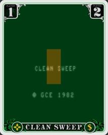 Title screen of Clean Sweep on the GCE Vectrex.