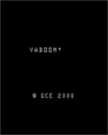 Title screen of Vaboom! on the GCE Vectrex.