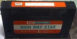 Cartridge artwork for High Way Star on the MSX.