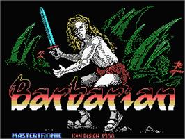 Title screen of Barbarian on the MSX.