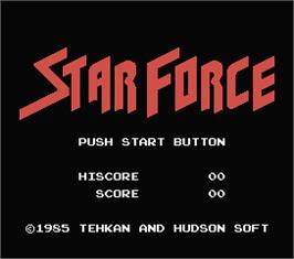 Title screen of Star Force on the MSX.