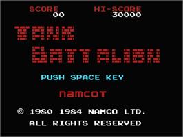 Title screen of Tank Battalion on the MSX.