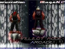 Title screen of Coruscation Mugen on the MUGEN.