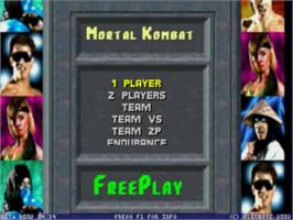 Title screen of Mortal Kombat 1 on the MUGEN.