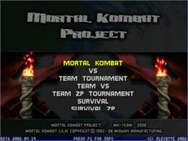 Title screen of Mortal Kombat Project 4.8 on the MUGEN.