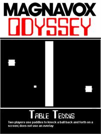 Box cover for Table Tennis on the Magnavox Odyssey.