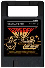 Cartridge artwork for K.C.'s Krazy Chase on the Magnavox Odyssey 2.