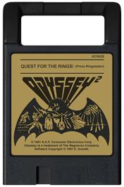 Cartridge artwork for The Quest for the Rings on the Magnavox Odyssey 2.