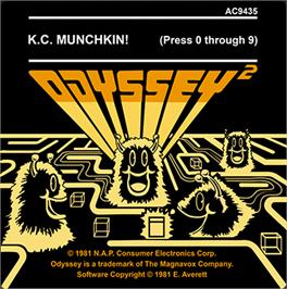 Top of cartridge artwork for K.C. Munchkin on the Magnavox Odyssey 2.