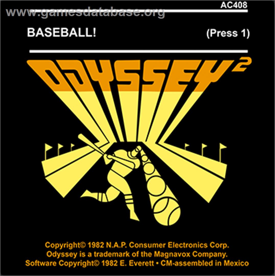 Baseball! - Magnavox Odyssey 2 - Artwork - Cartridge Top