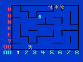 In game image of Monkeyshines! on the Magnavox Odyssey 2.